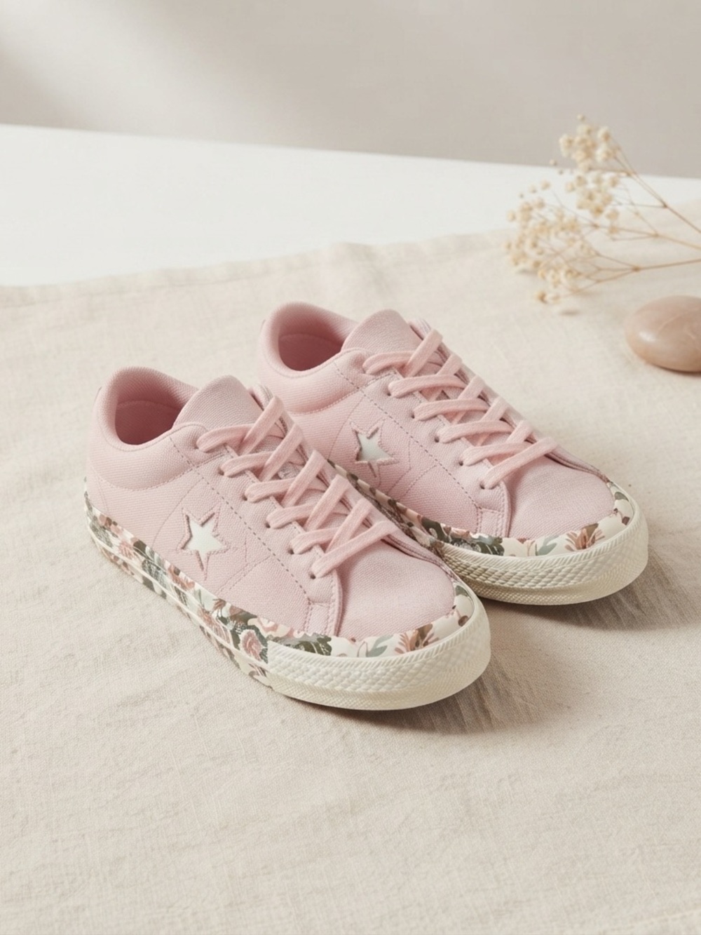 Converse Pink Floral Canvas Toddler Sneakers Shoes